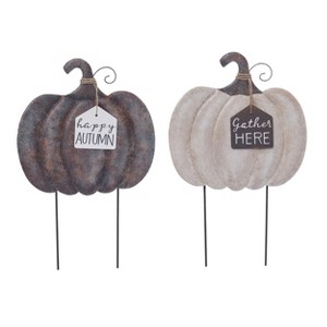 Transpac Metal Rustic Pumpkin Y/S Set of 2 Fall/Harvest Home Decorations - 1 of 1