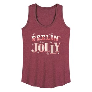 Women's - Instant Message - Christmas Feelin' Jolly Graphic Racerback Tank - 1 of 4