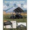 Metal Carport for 2 Cars, Heavy Duty Steel Frame for All Weather, Permanent Shelter for Boats, Full-Sized Pickup Trucks, and Tractors - 3 of 4