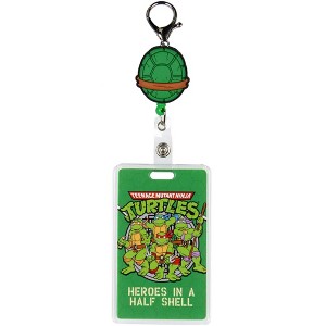 Teenage Mutant Ninja Turtles Lanyard ID Badge Holder Rubber Shell Reel Retractable Lanyard with Lobster Claw Clasp - 1 of 4