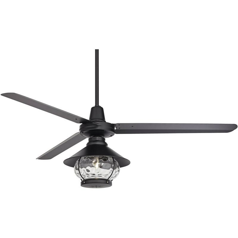 60" Casa Vieja Modern Outdoor Ceiling Fan with LED Light Remote Control Matte Black Damp Rated for Patio Exterior House Home Porch, 1 of 11
