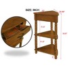 Lyngins 3-Tier Corner Side Table – Solid Wood Legs, End Table with Waterproof Tabletop, Side Table with Storage, Nightstand for Bedroom/Bathroom - 3 of 4