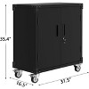 Metal Garage Storage Cabinet with Wheels & Lock,Rolling Cabinet with Adjustable Shelves & Pegboard Door for Garage,Home,Office,School - Easy Assembly - 2 of 4