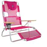 Ostrich 3 N 1 Lightweight Aluminum Frame 5 Position Reclining Beach Chair, Pink