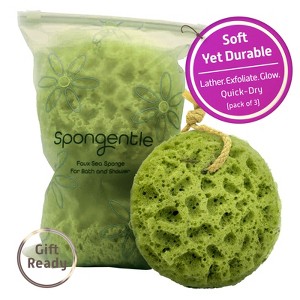 Spongentle Dual-Sided Body Sponge Loofah, Ultra Soft & Exfoliating for Gentle Daily Shower Use - 1 of 4