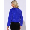 INSPIRE CHIC Women's Long Sleeve Open Front Cropped Winter Faux Fur Jacket - 3 of 4