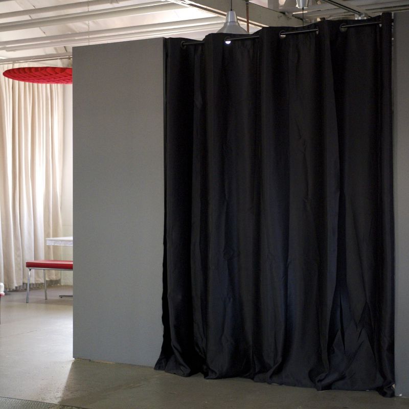 Room Dividers Now Tension Rod Room Divider Kit 8ft Tall x 4ft - 6ft 8in Wide - Midnight Black (With Curtains), 6 of 8