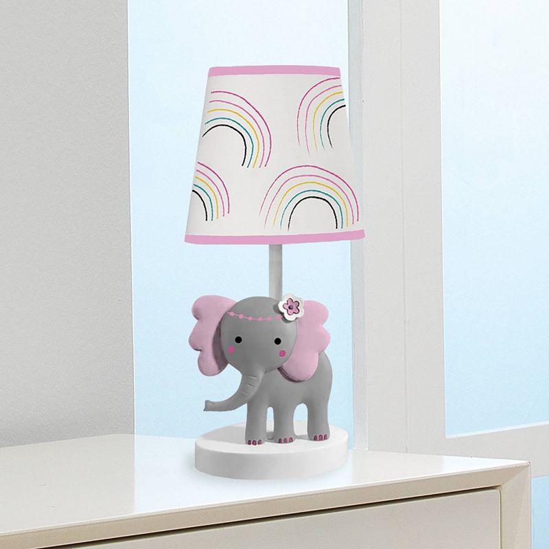 Bedtime Originals Rainbow Jungle Elephant Lamp with Shade &#38; Bulb (Includes CFL Light Bulb), 4 of 6