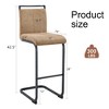 VYNXARIA 42.5 Inch Tall Brown Tech Fabric Bar Stool - A Perfect Combination of Modern Design, Comfort, and Stability.A Set of 2 - 3 of 4