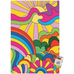 Trends International Hey Happy - Psychedelic Landscape Unframed Wall Poster Prints - 1 of 4