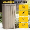 32 Gallon Outdoor Trash Can with Lid, Weather-Resistant & Lightweight Resin Garbage Bin, Easy to Assemble and Move for Patio and Garden - Grey - 3 of 4