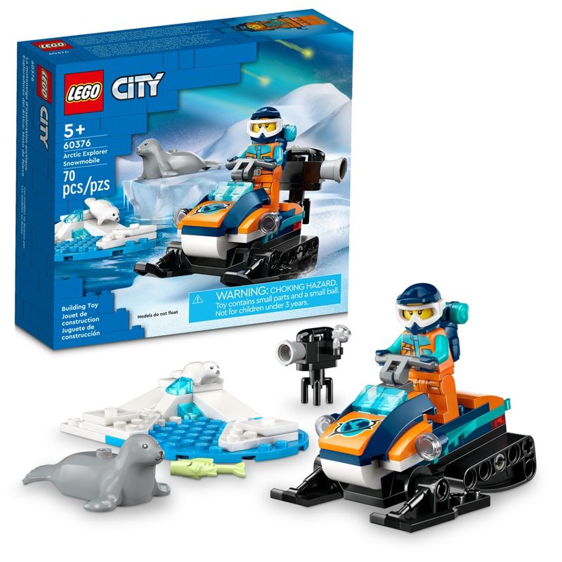 LEGO City Arctic Explorer Snowmobile Building Toy Set 60376, 1 of 8