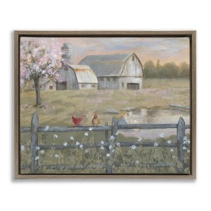 Stupell Industries Blossoming Trees Country Farm Floating Frame Canvas Art - 1 of 4