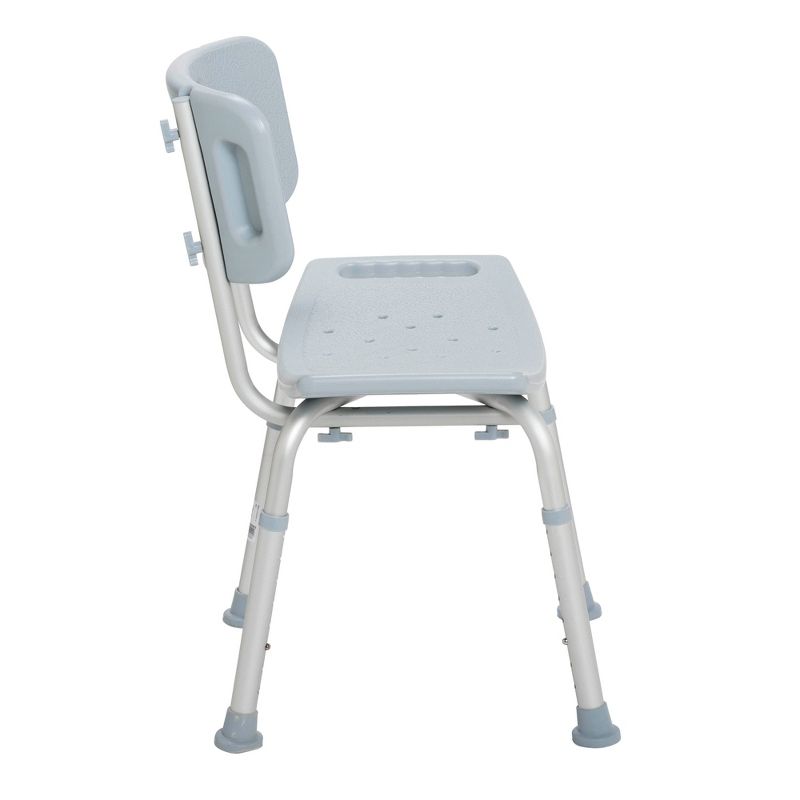 Drive Medical Bathroom Safety Shower Tub Bench Chair with Back, Gray, 5 of 9