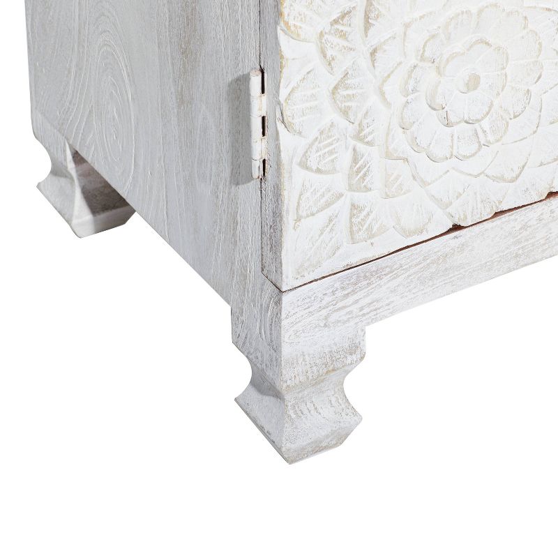 Mediterranean Carved Wood Cabinet White - Olivia &#38; May, 5 of 21