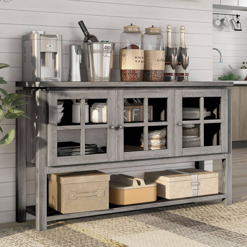 Carita Transitional Windowpane Cabinets Buffet - HOMES: Inside + Out, 3 of 16