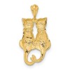 Black Bow Jewelry 14k Yellow Gold Satin and Polished Double Cat Pendant - 3 of 4