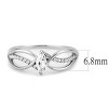 Slickblue Elegant Women's Engagement Ring in Polished Stainless Steel with Clear Marquise CZ, Pave Setting, Size 5-10 - 3 of 4