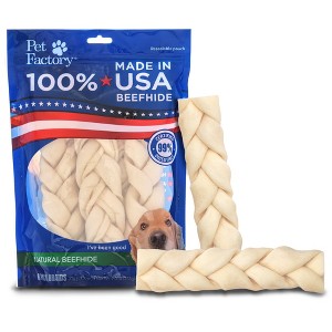 Pet Factory Made in USA Beefhide Braided Sticks - 1 of 4