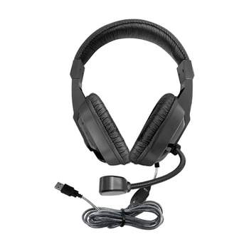 HamiltonBuhl® WorkSmart Plus Deluxe Headset - USB with Boom gooseneck microphone, padded headband Leatherette ear cushions