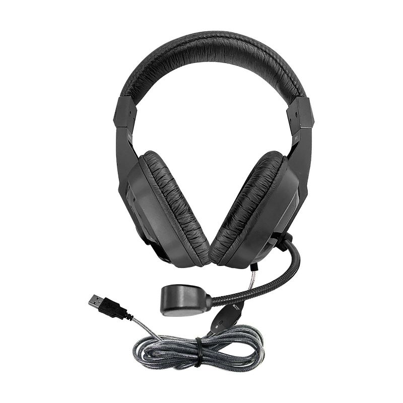 HamiltonBuhl® WorkSmart Plus Deluxe Headset - USB with Boom gooseneck microphone, padded headband Leatherette ear cushions, 1 of 5