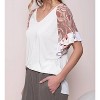 Women's Lace and Floral Knit Top - Hailey & Co - 2 of 4