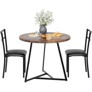 Jojoka Wood Marbled Tabletop Dining Room Table and Chairs Set - 1 of 4