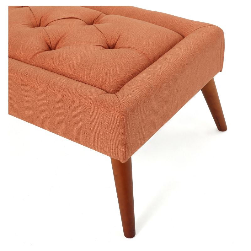 Dilwyn Tufted Ottoman - Orange - Christopher Knight Home, 3 of 6