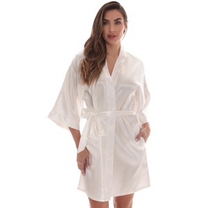 Just Love Womens Plush Solid Robe | Ladies Hooded Bathrobe - 1 of 3