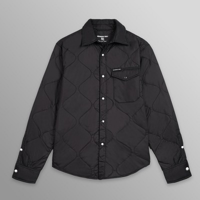 Men's Quilted Shirt Jacket - Black - Small