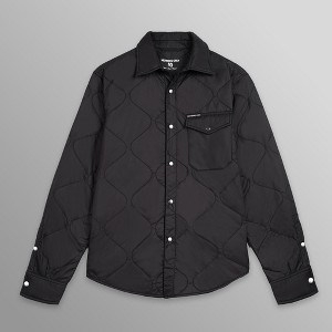 Men's Quilted Shirt Jacket - Black - Small - 1 of 4