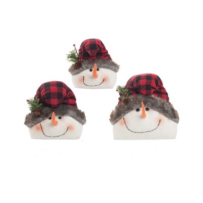 C&F Home Buffalo Check Snowmen Figure Set of 3