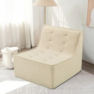 32.3" Single Bean Bag Chair, Comfy Fireside Chair with Foam Filler, Floor Sofa Chair, Lounge Accent Chair for Living Room Bedroom Apartment - 1 of 4