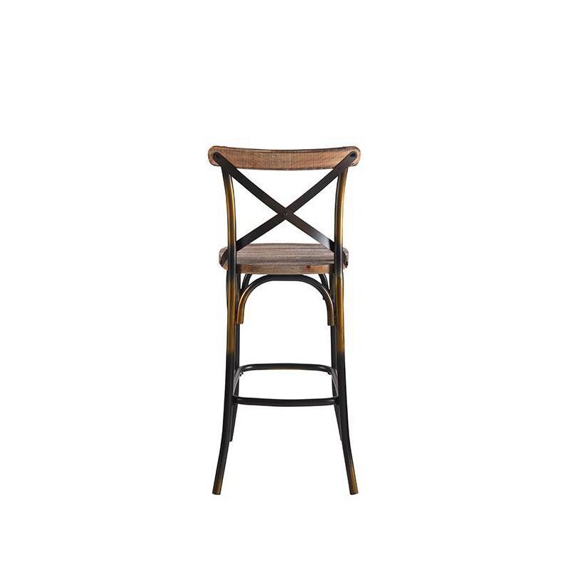 18&#34; Zaire Bar Chair Antique Copper/Antique Oak - Acme Furniture, 6 of 7