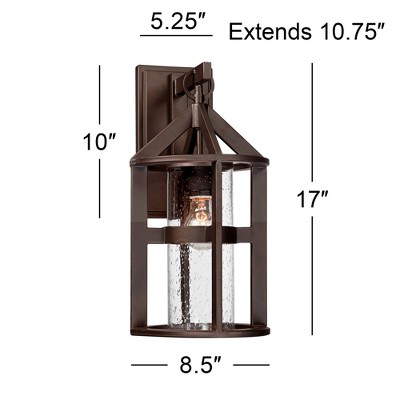 Bronze Metal Farmhouse Wall Sconce with Clear Glass Shade