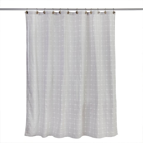 Windowpane Texture Shower Curtain Natural - SKL Home: Polyester, Machine Washable, 70x72 Inch, Buttonhole Top - image 1 of 4