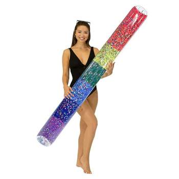 PoolCandy Inflatable Pool Classic Rainbow Glitter Giant Size Noodle Ultra Durable Sun Tan Fun Great For Pools, Lakes, And More