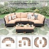 Lirago Small Patio Furniture Set of 2 - Customizable Outdoor Wicker Armless Sofa with Cushions, Perfect for Garden, Balcony, and Backyard - 2 of 4