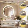 24/32in Gold Round Bathroom Vanity Mirror Aluminum Frame Illuminated Wall Mirror - 3 of 4