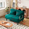 CAVINAS Convertible Sofas, Velvet Loveseat Sofa Bed, Tri-Fold Sofa Bed with Adjustable Backrest & Pillow, Leisure Chaise Lounge Couch for Living Room - 3 of 4