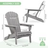 Maggift Patio Accent Chairs 2PCS, Folding Adirondack Chair, Wooden Decorative Lounge Furniture for Patio, Yard, Gray, 19.5"*31"*36" - 2 of 4