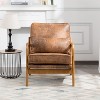 Vynxaria Brown/Beige/Gray/Black 25.4 Inch Accent Chairs with Arms and Soft Cushions, Great for Living Room, Bedroom, Office - 2 of 3