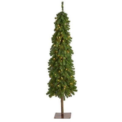 5ft Nearly Natural Pre-Lit Alpine Artificial Christmas Tree Clear Lights