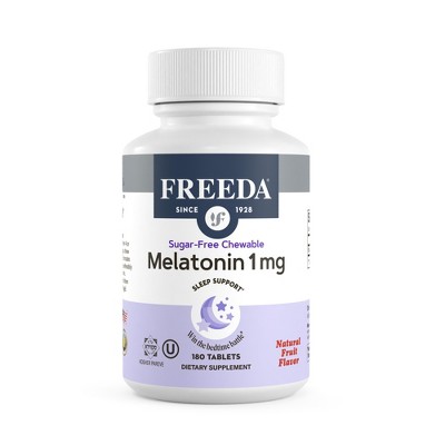 Freeda Melatonin 1mg – Sugar-Free Chewable Sleep Support – Vegan, Kosher, Gluten-Free