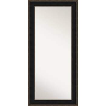 32" x 68" Non-Beveled Mezzanine Espresso Wood Full Length Floor Leaner Mirror - Amanti Art