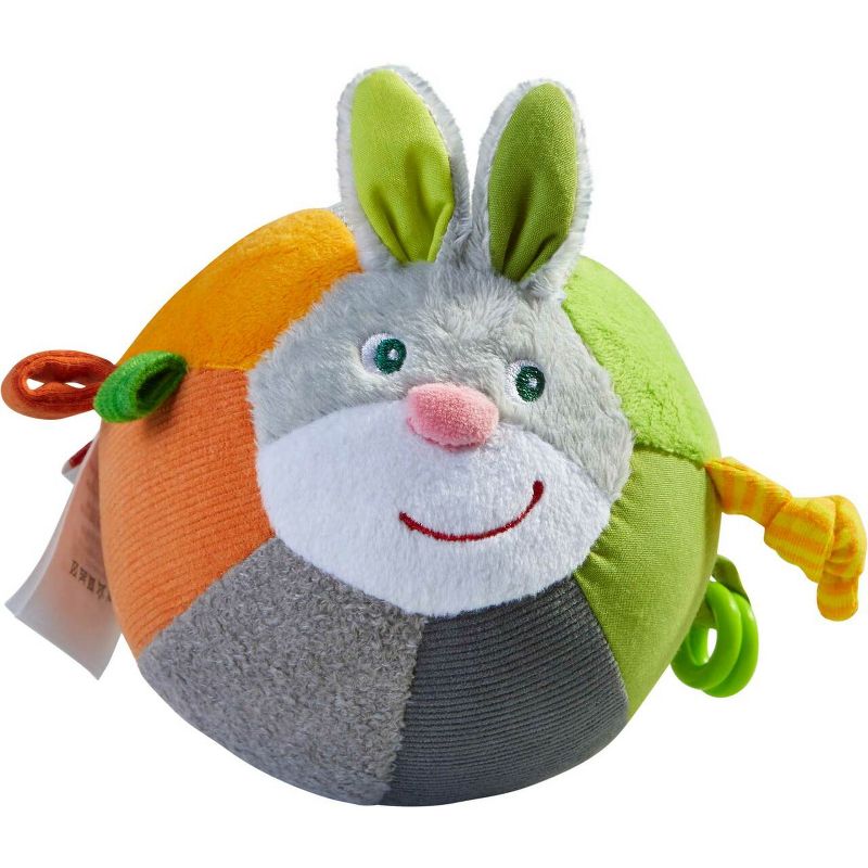 HABA Easter Bunny Ball with Crinkle Ears, Textured Fabric and Rattling Effects, 1 of 9