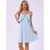 INSPIRE CHIC Womens Nightgown Spaghetti Strap Lingerie Full Ruffle Cami Slip Chemise Soft Sleepwear - 2 of 4