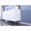 63" Sideboard Buffet, Accent with 4 & Shelves, Storage, Resistant Entryway for Dinning, Living White - 4 of 4