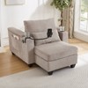 KWPZQEB 3-in-1 Sleeper Sofa Bed,  Convertible Sleeper Sofa Chair with USB Ports & Cup Holders, Corduroy Sofa Bed W/Phone Holder for Living Room - 2 of 4
