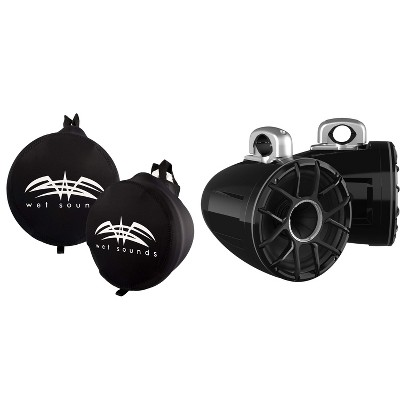 Wet Sounds REV-10-HD-XZ-B Tower Speakers with TC3 Clamps & Neoprene Covers
